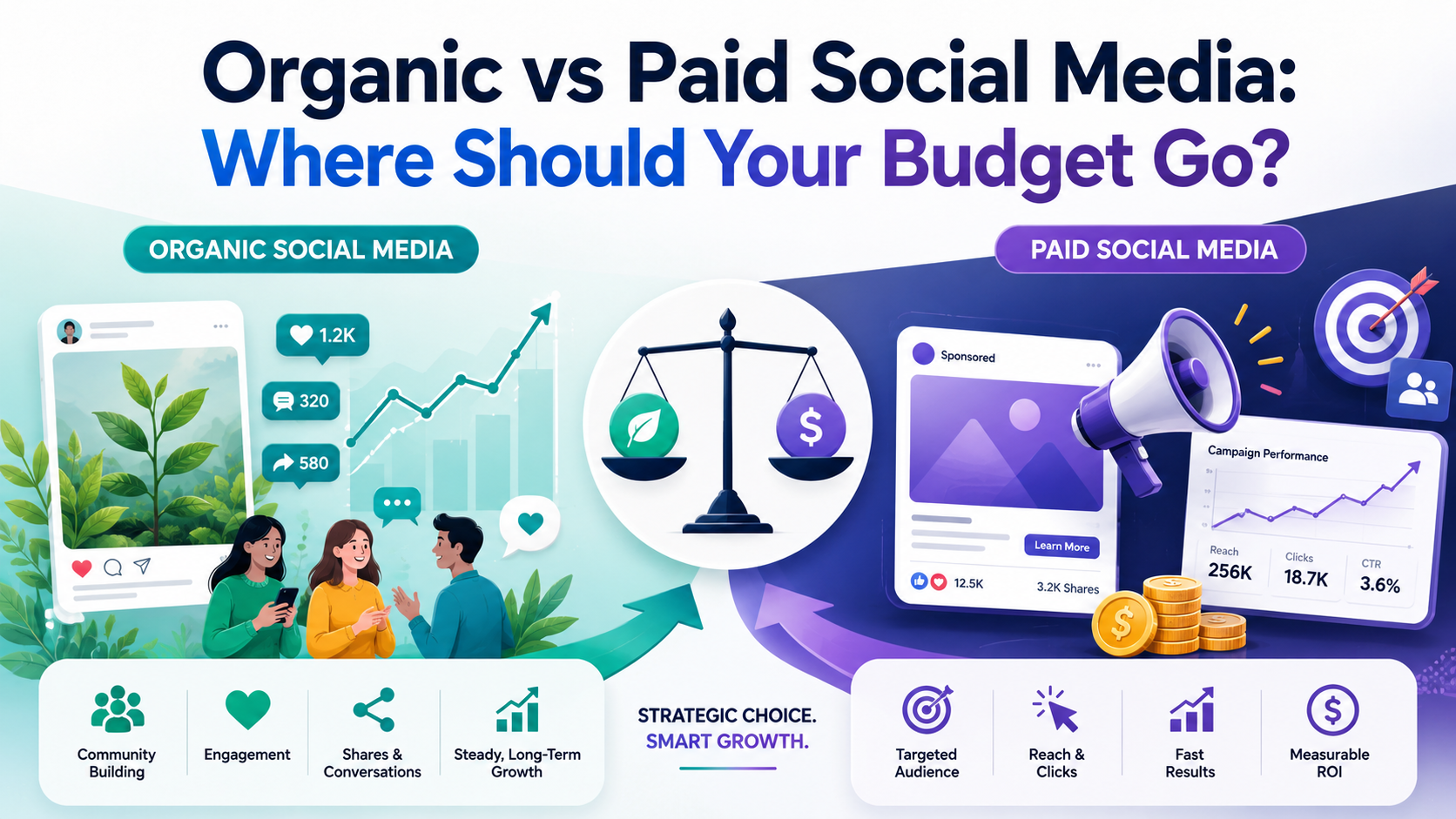 organic vs paid social media